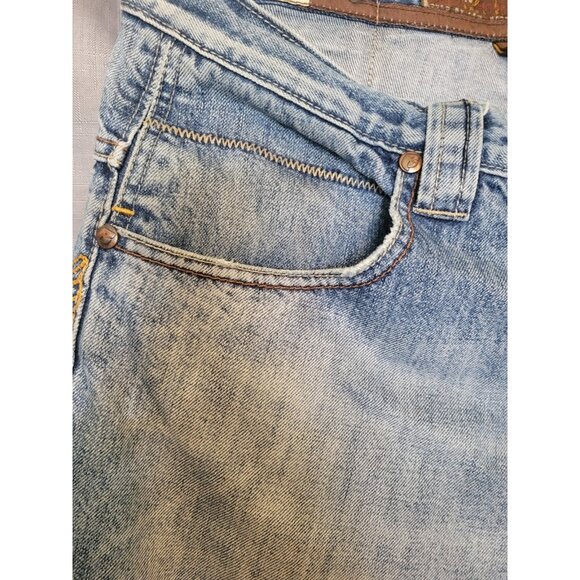 Ruff Ryders Jeans Mens Blue Denim Full Embroidered Logo Pocket Size 34x30 - Picture 7 of 13